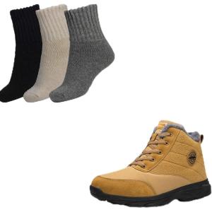 image:imageBomKinta Womens Snow Boots Camel Color US Size 11 and Thick Warm Socks
