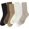 image:imageBomKinta Calf Socks for Women  Thin Solid Cotton Crew Socks  Casual Cute Above Ankle Sock GiftsBlack Cream White Khaki Light Brown Coffee