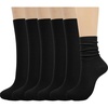 image:imageBomKinta Calf Socks for Women  Thin Solid Cotton Crew Socks  Casual Cute Above Ankle Sock Gifts6 Pairs All Black