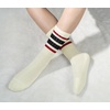 image:imageBomKinta Striped Crew Socks Women  Retro Novelty Socks  Stretchy Casual Athletic Cotton Gifts Sock Size 5102 Pairs  Beige Mix Color 1