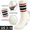 image:imageBomKinta Striped Crew Socks Women  Retro Novelty Socks  Stretchy Casual Athletic Cotton Gifts Sock Size 5102 Pairs  Beige Mix Color 1
