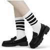image:imageBomKinta Striped Crew Socks Women  Retro Novelty Socks  Stretchy Casual Athletic Cotton Gifts Sock Size 5102 Pairs  White White