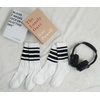 image:imageBomKinta Striped Crew Socks Women  Retro Novelty Socks  Stretchy Casual Athletic Cotton Gifts Sock Size 5102 Pairs  White White