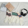 image:imageBomKinta Striped Crew Socks Women  Retro Novelty Socks  Stretchy Casual Athletic Cotton Gifts Sock Size 5103 Pairs  Beige Mix Color 3