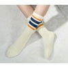 image:imageBomKinta Striped Crew Socks Women  Retro Novelty Socks  Stretchy Casual Athletic Cotton Gifts Sock Size 5103 Pairs  Beige Mix Color 3