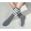 image:imageBomKinta Striped Crew Socks Women  Retro Novelty Socks  Stretchy Casual Athletic Cotton Gifts Sock Size 5103 Pairs  Black White Grey
