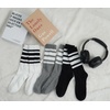 image:imageBomKinta Striped Crew Socks Women  Retro Novelty Socks  Stretchy Casual Athletic Cotton Gifts Sock Size 5103 Pairs  Black White Grey