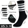 image:imageBomKinta Striped Crew Socks Women  Retro Novelty Socks  Stretchy Casual Athletic Cotton Gifts Sock Size 5103 Pairs  Black White Grey