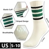 image:imageBomKinta Striped Crew Socks Women  Retro Novelty Socks  Stretchy Casual Athletic Cotton Gifts Sock Size 5106 Pairs  Beige Mix Color 5