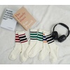 image:imageBomKinta Striped Crew Socks Women  Retro Novelty Socks  Stretchy Casual Athletic Cotton Gifts Sock Size 5106 Pairs  Beige Mix Color 5