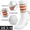 image:imageBomKinta Striped Crew Socks Women  Retro Novelty Socks  Stretchy Casual Athletic Cotton Gifts Sock Size 5106 Pairs  White Mix Color 4