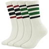 image:imageBomKinta Striped Crew Socks Women  Retro Novelty Socks  Stretchy Casual Athletic Cotton Gifts Sock Size 5102 Pairs  Beige Mix Color 1