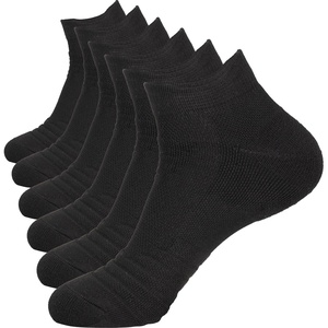 image:imageBomKinta Mens Athletic Running Ankle Socks Low Cut Cushioned 6 Pairs6 Pairsblack