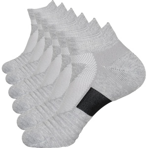 image:imageBomKinta Mens Athletic Running Ankle Socks Low Cut Cushioned 6 Pairs6 Pairsgrey