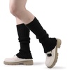 image:imageBomKinta Leg Warmers for Women Gift 80s Ruffle Leg Sleeves for Party Yoga  Soft Fashion Knit Calf Accessories Cute90s Halloween1 Pair  Black