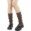 image:imageBomKinta Leg Warmers for Women Gift 80s Ruffle Leg Sleeves for Party Yoga  Soft Fashion Knit Calf Accessories Cute90s Halloween1 Pair  Brown