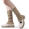 image:imageBomKinta Leg Warmers for Women Gift 80s Ruffle Leg Sleeves for Party Yoga  Soft Fashion Knit Calf Accessories Cute90s Halloween1 Pair  Khaki