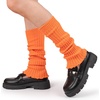 image:imageBomKinta Leg Warmers for Women Gift 80s Ruffle Leg Sleeves for Party Yoga  Soft Fashion Knit Calf Accessories Cute90s Halloween1 Pair  Orange