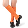 image:imageBomKinta Leg Warmers for Women Gift 80s Ruffle Leg Sleeves for Party Yoga  Soft Fashion Knit Calf Accessories Cute90s Halloween1 Pair  Orange