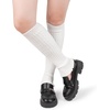 image:imageBomKinta Leg Warmers for Women Gift 80s Ruffle Leg Sleeves for Party Yoga  Soft Fashion Knit Calf Accessories Cute90s Halloween1 Pair  White