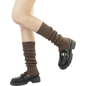 image:imageBomKinta Leg Warmers for Women Gift 80s Ruffle Leg Sleeves for Party Yoga  Soft Fashion Knit Calf Accessories Cute90s Halloween1 Pair  Brown