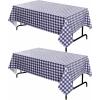 imagesancua Checkered Vinyl Rectangle Tablecloth  60 x 84 Inch  100 Waterproof Oil Spill Proof PVC Table Cloth Wipe Clean Table Cover for Dining Table Buffet Parties and Camping Black and WhiteBlue and White Checkered