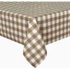 imagesancua Checkered Vinyl Rectangle Tablecloth  60 x 84 Inch  100 Waterproof Oil Spill Proof PVC Table Cloth Wipe Clean Table Cover for Dining Table Buffet Parties and Camping Black and WhiteCoffee and White Checkered