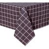 imagesancua Checkered Vinyl Rectangle Tablecloth  60 x 84 Inch  100 Waterproof Oil Spill Proof PVC Table Cloth Wipe Clean Table Cover for Dining Table Buffet Parties and Camping Black and WhiteCoffee Checkered