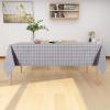 imagesancua Checkered Vinyl Rectangle Tablecloth  60 x 84 Inch  100 Waterproof Oil Spill Proof PVC Table Cloth Wipe Clean Table Cover for Dining Table Buffet Parties and Camping Black and WhiteGrey Checkered