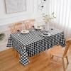 imagesancua Checkered Vinyl Rectangle Tablecloth  60 x 84 Inch  100 Waterproof Oil Spill Proof PVC Table Cloth Wipe Clean Table Cover for Dining Table Buffet Parties and Camping Black and WhiteBlack and White Checkered