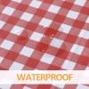 imagesancua Checkered Vinyl Rectangle Tablecloth  60 x 84 Inch  100 Waterproof Oil Spill Proof PVC Table Cloth Wipe Clean Table Cover for Dining Table Buffet Parties and Camping Black and WhiteRed and White Checkered