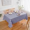 imagesancua Checkered Vinyl Rectangle Tablecloth  60 x 84 Inch  100 Waterproof Oil Spill Proof PVC Table Cloth Wipe Clean Table Cover for Dining Table Buffet Parties and Camping Black and WhiteBlue and White Checkered