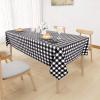imagesancua Checkered Vinyl Rectangle Tablecloth  60 x 84 Inch  100 Waterproof Oil Spill Proof PVC Table Cloth Wipe Clean Table Cover for Dining Table Buffet Parties and Camping Black and WhiteBlack and White Checkered