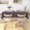 imagesancua Checkered Vinyl Rectangle Tablecloth  60 x 84 Inch  100 Waterproof Oil Spill Proof PVC Table Cloth Wipe Clean Table Cover for Dining Table Buffet Parties and Camping Black and WhiteCoffee Checkered