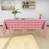 imagesancua Checkered Vinyl Rectangle Tablecloth  60 x 84 Inch  100 Waterproof Oil Spill Proof PVC Table Cloth Wipe Clean Table Cover for Dining Table Buffet Parties and Camping Black and WhiteRed and White Checkered