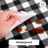 imagesancua Checkered Vinyl Rectangle Tablecloth  60 x 84 Inch  100 Waterproof Oil Spill Proof PVC Table Cloth Wipe Clean Table Cover for Dining Table Buffet Parties and Camping Black and WhiteBlack and White Checkered