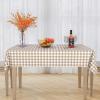 imagesancua Checkered Vinyl Rectangle Tablecloth  60 x 84 Inch  100 Waterproof Oil Spill Proof PVC Table Cloth Wipe Clean Table Cover for Dining Table Buffet Parties and Camping Black and WhiteKhaki and White Checkered