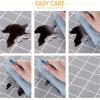 imagesancua Checkered Vinyl Rectangle Tablecloth  60 x 84 Inch  100 Waterproof Oil Spill Proof PVC Table Cloth Wipe Clean Table Cover for Dining Table Buffet Parties and Camping Black and WhiteGrey Checkered