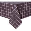 imagesancua Checkered Vinyl Rectangle Tablecloth  60 x 84 Inch  100 Waterproof Oil Spill Proof PVC Table Cloth Wipe Clean Table Cover for Dining Table Buffet Parties and Camping Black and WhiteCoffee Checkered