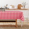 imagesancua Checkered Vinyl Rectangle Tablecloth  60 x 84 Inch  100 Waterproof Oil Spill Proof PVC Table Cloth Wipe Clean Table Cover for Dining Table Buffet Parties and Camping Black and WhiteRed and White Checkered