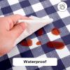 imagesancua Checkered Vinyl Rectangle Tablecloth  60 x 84 Inch  100 Waterproof Oil Spill Proof PVC Table Cloth Wipe Clean Table Cover for Dining Table Buffet Parties and Camping Black and WhiteBlue and White Checkered
