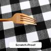 imagesancua Checkered Vinyl Rectangle Tablecloth  60 x 84 Inch  100 Waterproof Oil Spill Proof PVC Table Cloth Wipe Clean Table Cover for Dining Table Buffet Parties and Camping Black and WhiteBlack and White Checkered