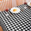 imagesancua Checkered Vinyl Rectangle Tablecloth  60 x 84 Inch  100 Waterproof Oil Spill Proof PVC Table Cloth Wipe Clean Table Cover for Dining Table Buffet Parties and Camping Black and WhiteBlack and White Checkered