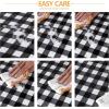imagesancua Checkered Vinyl Rectangle Tablecloth  60 x 84 Inch  100 Waterproof Oil Spill Proof PVC Table Cloth Wipe Clean Table Cover for Dining Table Buffet Parties and Camping Black and WhiteBlack and White Checkered