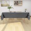 imagesancua Checkered Vinyl Rectangle Tablecloth  60 x 84 Inch  100 Waterproof Oil Spill Proof PVC Table Cloth Wipe Clean Table Cover for Dining Table Buffet Parties and Camping Black and WhiteBlack and White Checkered