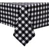 imagesancua Checkered Vinyl Rectangle Tablecloth  60 x 84 Inch  100 Waterproof Oil Spill Proof PVC Table Cloth Wipe Clean Table Cover for Dining Table Buffet Parties and Camping Black and WhiteBlack and White Checkered