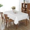 imagesancua Checkered Vinyl Rectangle Tablecloth  60 x 84 Inch  100 Waterproof Oil Spill Proof PVC Table Cloth Wipe Clean Table Cover for Dining Table Buffet Parties and Camping Black and WhiteSilver Grey and White Checkered
