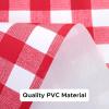 imagesancua Checkered Vinyl Rectangle Tablecloth  60 x 84 Inch  100 Waterproof Oil Spill Proof PVC Table Cloth Wipe Clean Table Cover for Dining Table Buffet Parties and Camping Black and WhiteRed and White Checkered