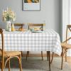 imagesancua Checkered Vinyl Rectangle Tablecloth  60 x 84 Inch  100 Waterproof Oil Spill Proof PVC Table Cloth Wipe Clean Table Cover for Dining Table Buffet Parties and Camping Black and WhiteSilver Grey and White Checkered