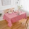 imagesancua Checkered Vinyl Rectangle Tablecloth  60 x 84 Inch  100 Waterproof Oil Spill Proof PVC Table Cloth Wipe Clean Table Cover for Dining Table Buffet Parties and Camping Black and WhiteRed and White Checkered
